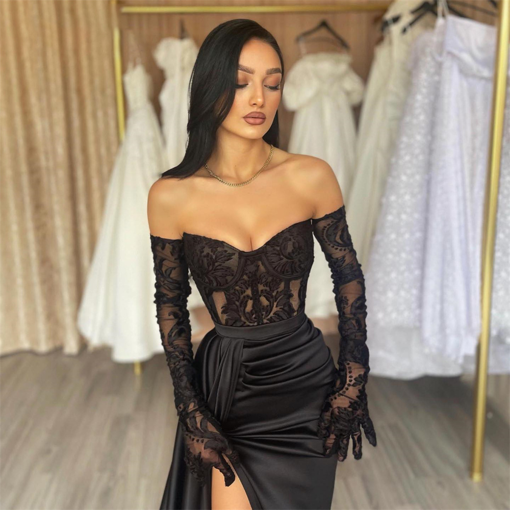 فستان سهرة مثير بحورية البحر م - مراجعة Elegant Satin Evening Gown Split وسعره