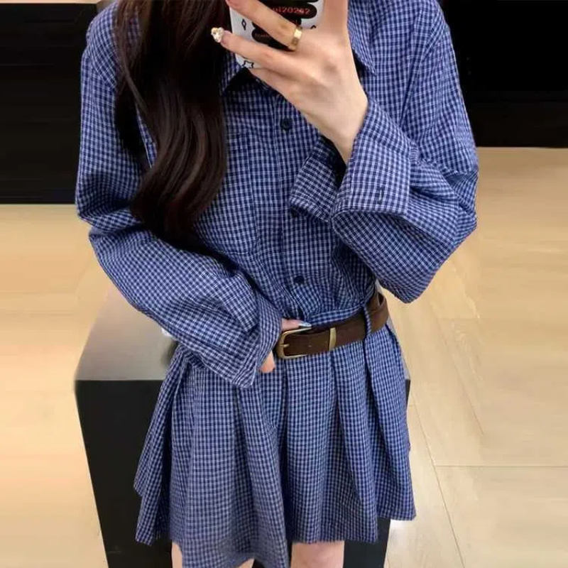 الكورية كلية نمط اللباس ، الرج - مراجعة Korean Style A Line Shirt Dress وسعره