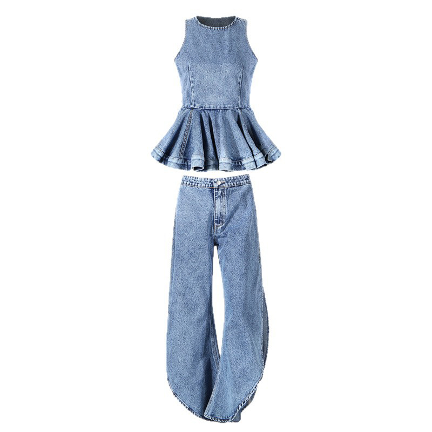 طقم نسائي من الدنيم بتصميم Y2K - مراجعة Jeans وسعره