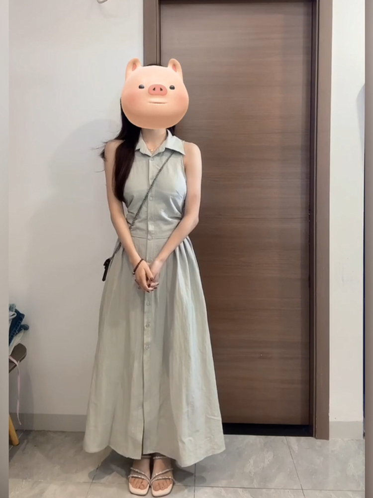 فستان قميص نسائي صيفي أنيق وعص - مراجعة Korean Style A Line Shirt Dress وسعره