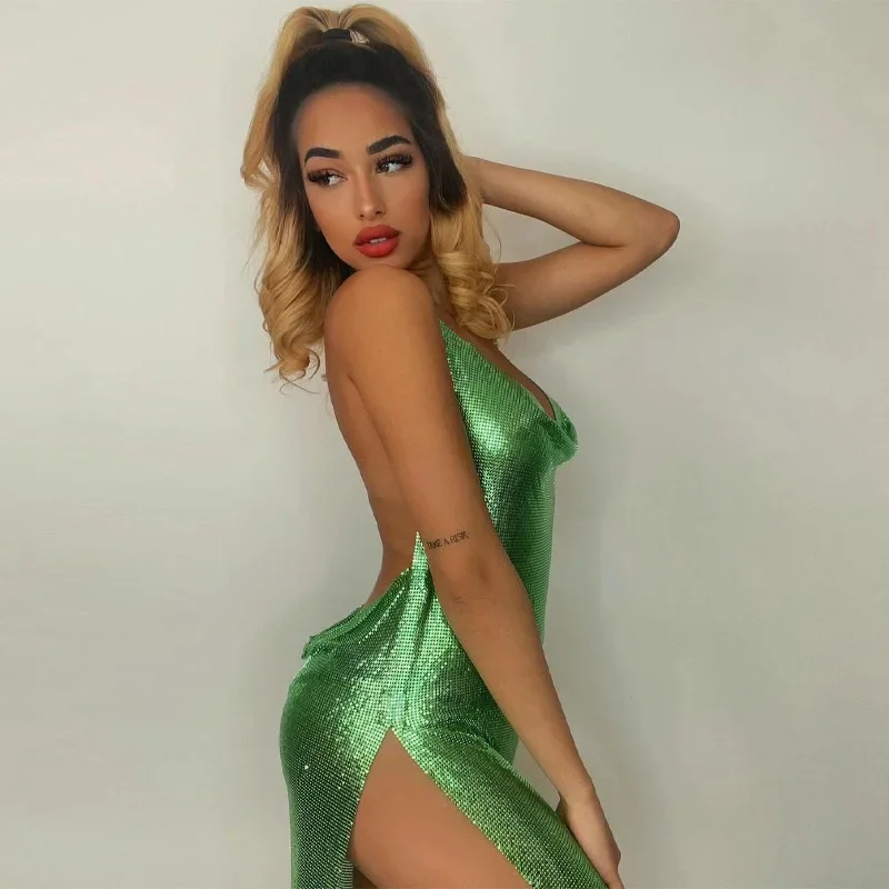 فستان حفلات صغير للنوادي التذه - مراجعة Y2K Backless Halter Mini Dress وسعره