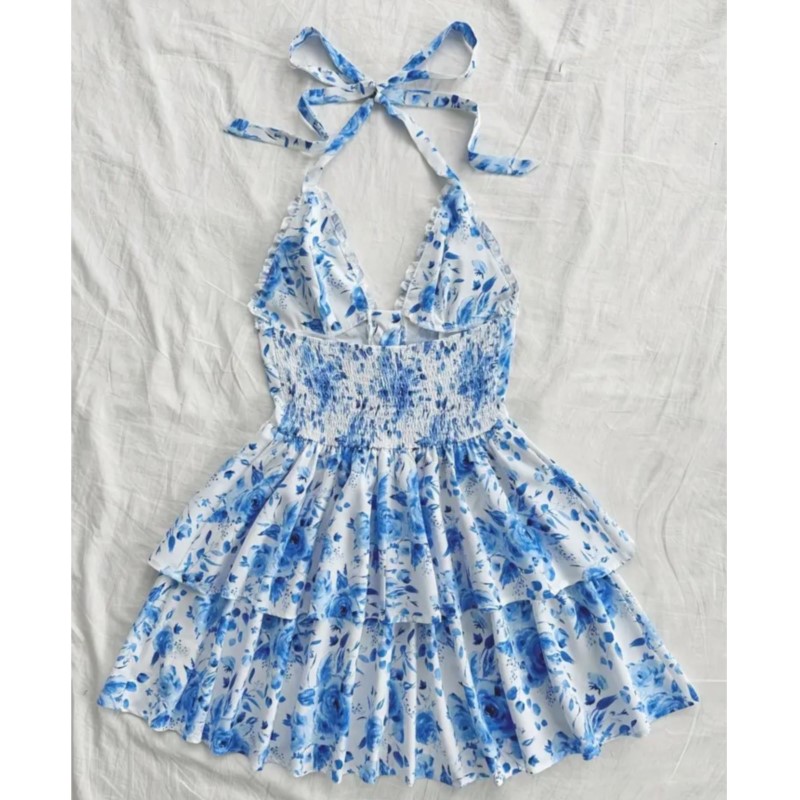 فساتين قصيرة نسائية بأسلوب عطل - مراجعة French Vintage Floral Midi Dress وسعره