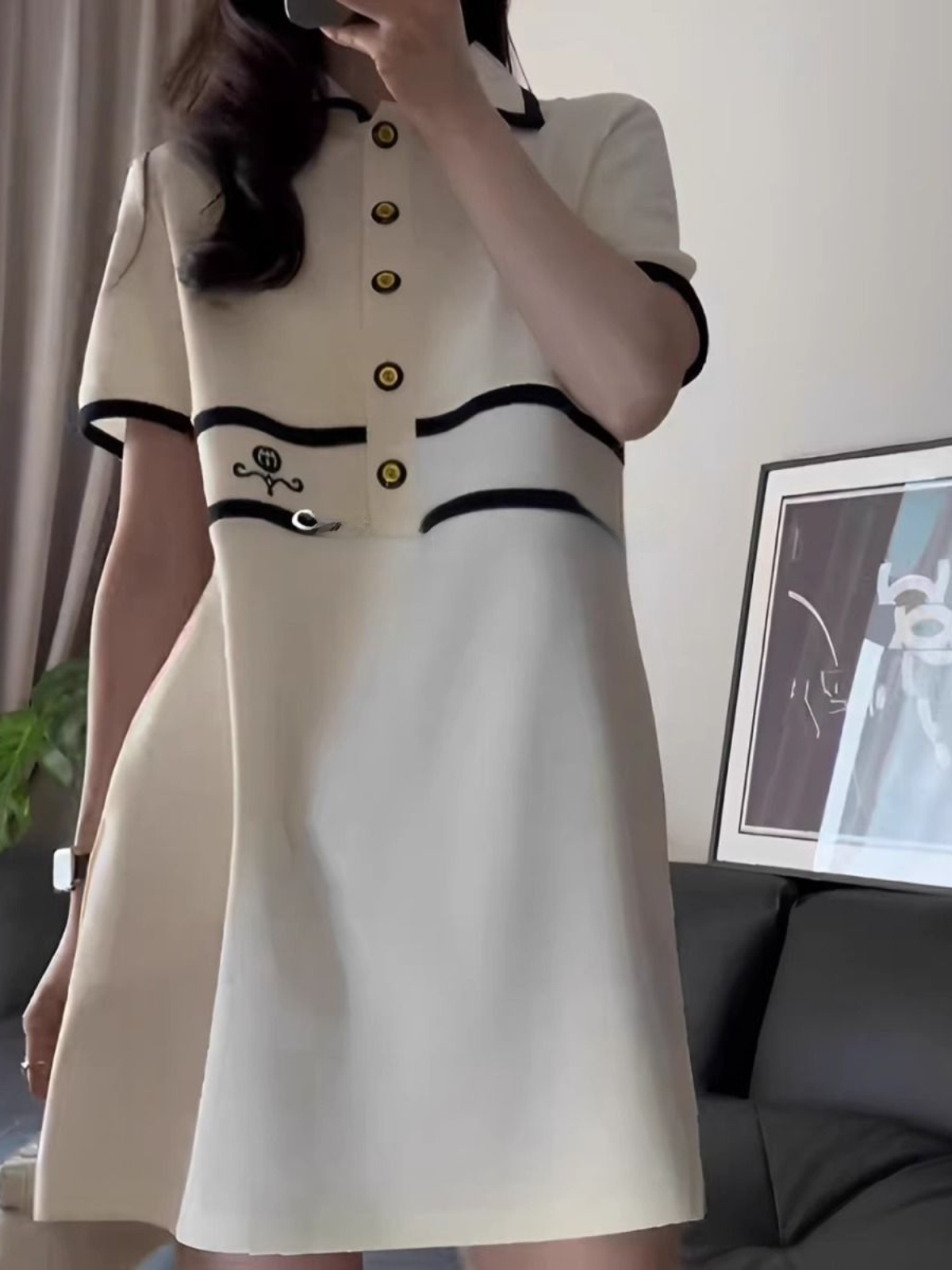 فستان نسائي صيفي بمقاسات كبيرة - مراجعة Korean Style A Line Shirt Dress وسعره