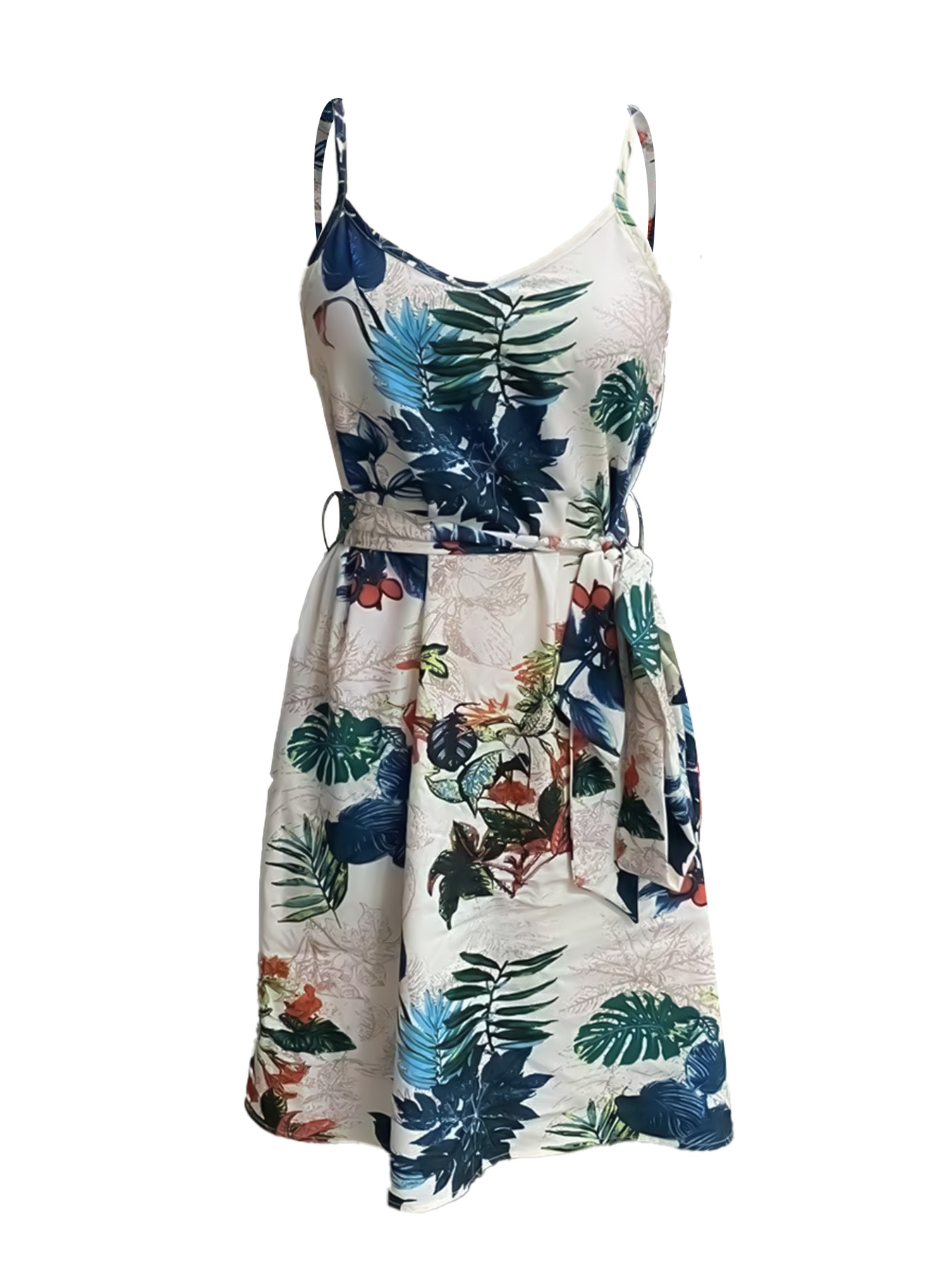 فستان نسائي بحزام على الطراز ا - مراجعة French Vintage Floral Midi Dress وسعره