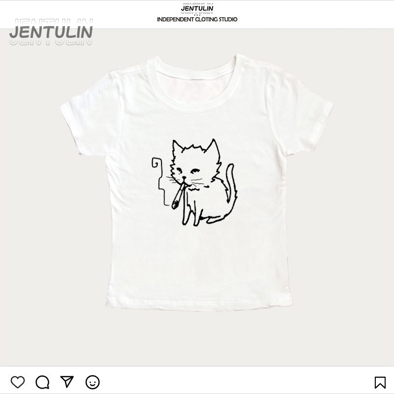 تي شيرت نسائي قصير بتصميم كوري - مراجعة Y2K Graphic Baby Tee Crop وسعره