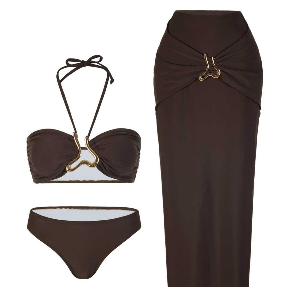 طقم سباحة نسائي من قطعتين بدون - مراجعة Swimwear وسعره