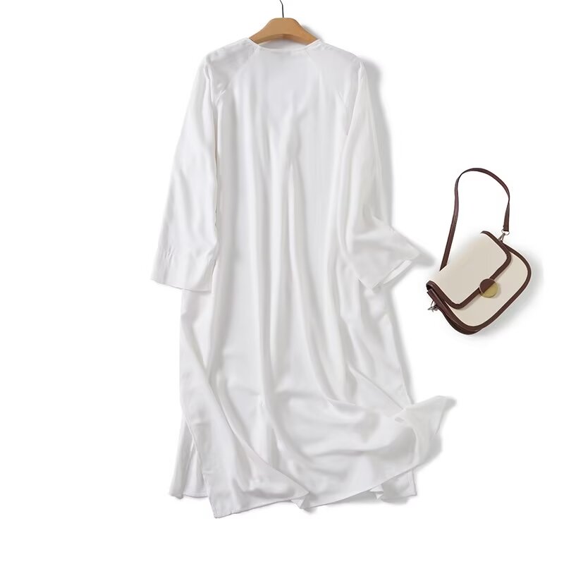 فستان متوسط الطول كتان من Dave - مراجعة Casual Loose Linen Shirt Dress وسعره