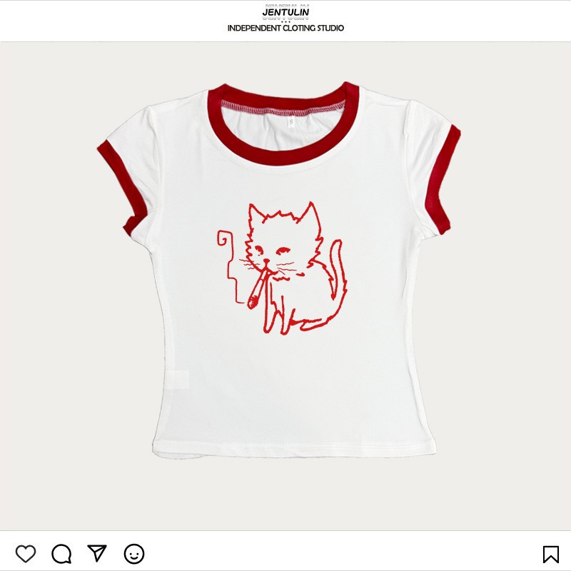 تي شيرت نسائي بتصميم كوري Y2k  - مراجعة Y2K Graphic Baby Tee Crop وسعره