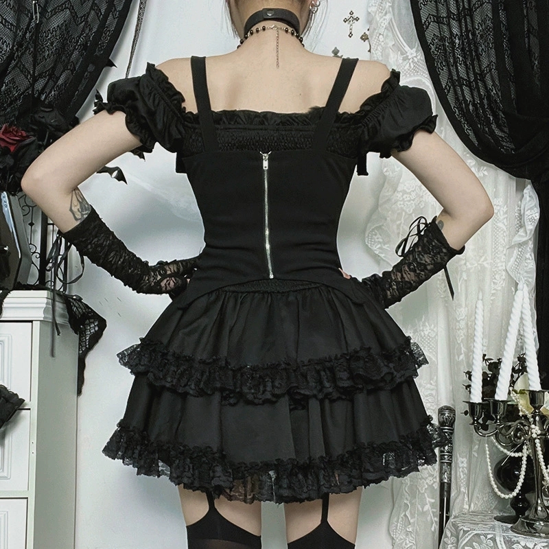 فساتين قوطية داكنة E-girl Kawa - مراجعة Y2K Backless Halter Mini Dress وسعره