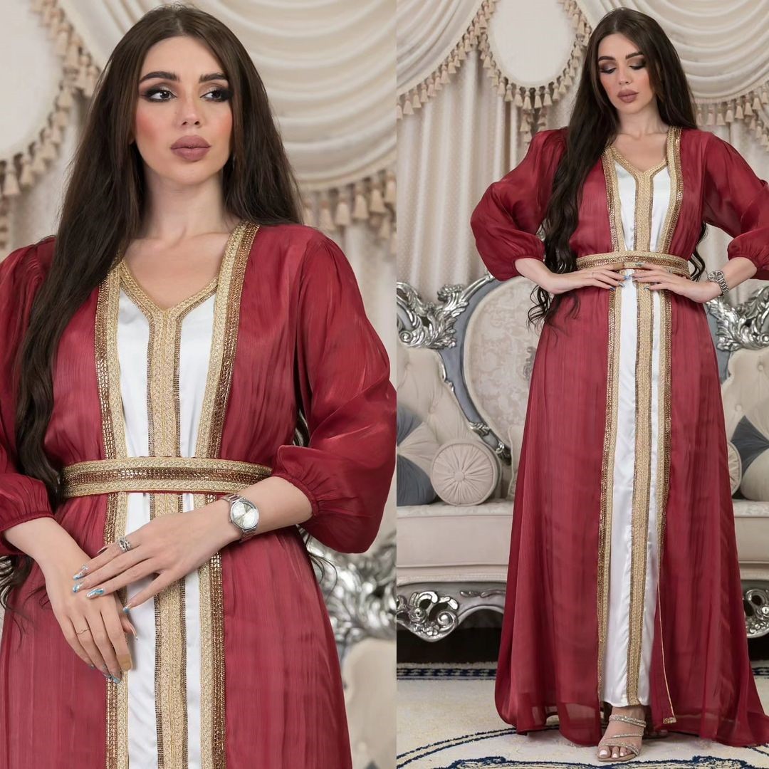 فستان سهرة طويل من الساتان بلو - مراجعة Dresses وسعره