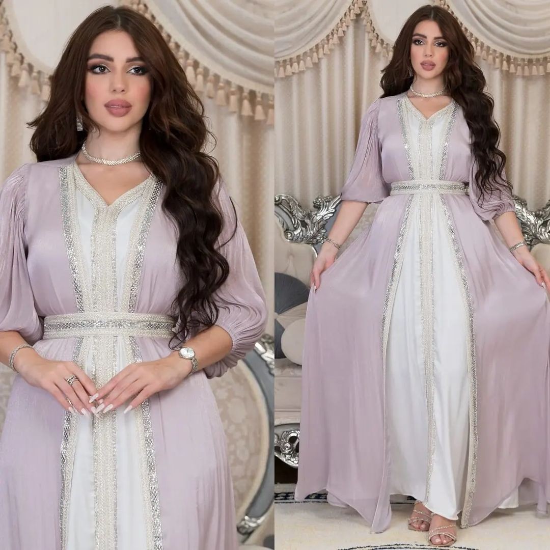 فستان سهرة طويل من الساتان بلو - مراجعة Dresses وسعره