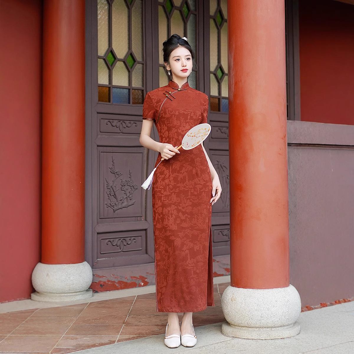 فستان تشيونغسام طويل جديد أحمر - مراجعة Dresses وسعره